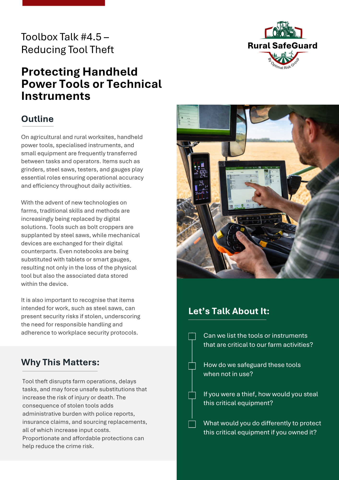 Toolbox Talk #4.5 – Reducing Tool Theft